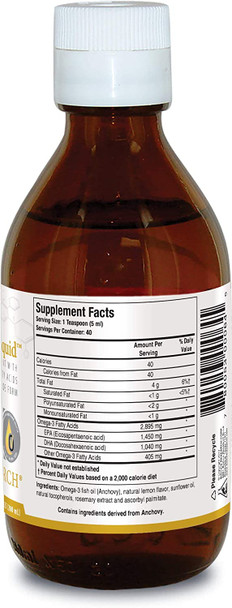 Biotics Research Biomega 3 Liquid Highly Concentrated Omega 3 Fish Oil Liquid, Sustainably Sourced, Traceable, Pure 2490 mg of EPA DHA Omega 3 Fatty Acids per TSP 1050 mg DHA 7 Fl Ounces 200ml 40 SVG