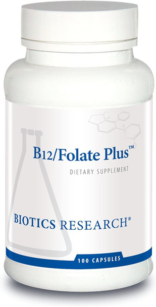 Biotics Research B12 Folate Plus Neurological Support, Activated Form Of Folate, Methyl Support, Energy Production, Healthy Skin, Dna Function. 100 Capsules