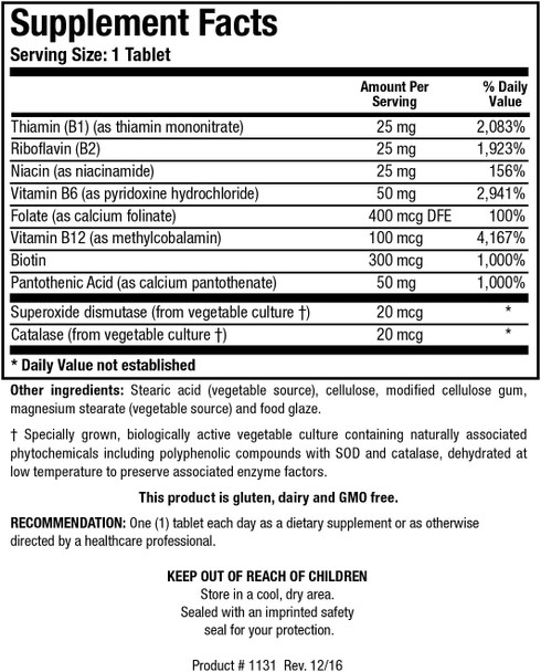 Biotics Research Bio B Complex High Potency B-Complex With Folate And Vitamins B2, B6 And B12 For Energy Production. Supports Cardiovascular Function, Metabolic Pathways, Brain Health.