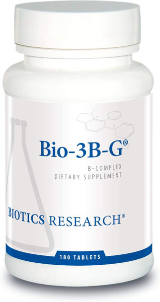 Bio3B G Vitamin B Complex, Vitamin B Complex Supplement For Stress, Energy And Adrenal Health Gluten Free Supplement Bya Biotics Researcha 180C