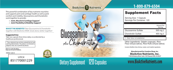 Glucosamine & Chondroitin 120 caps by BioActive Nutrients