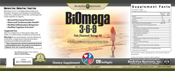 BiOmega 369  90 softgels by BioActive Nutrients