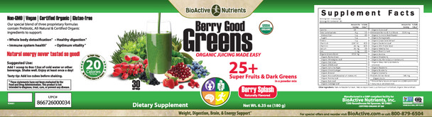 Berry Good Greens 180g by BioActive Nutrients
