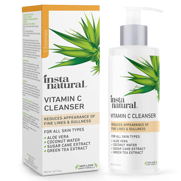 InstaNatural Vitamin C Cleanser, Anti Aging Face Wash With Aloe Vera, Coconut Water, and Green Tea Extract