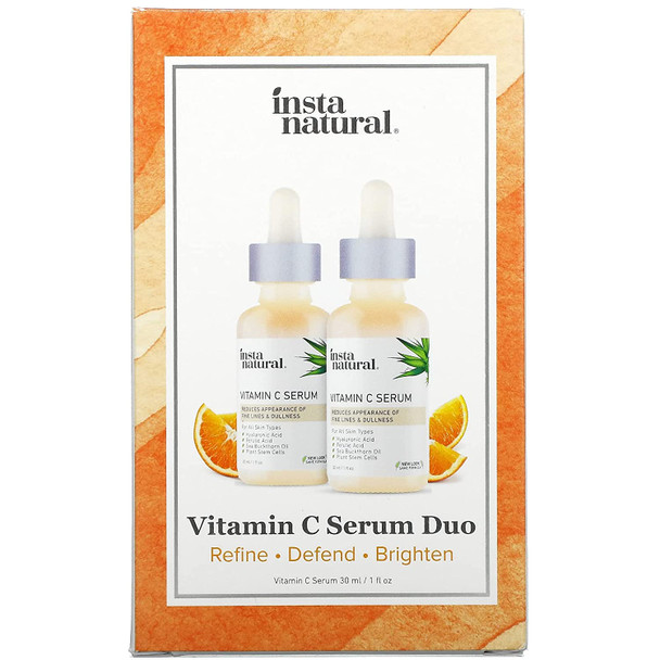 InstaNatural Vitamin C Serum 2-Pack Skin Kit, 2 Pack, 1 fl. oz (30 ml) Each