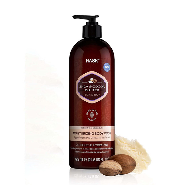 HASK Shea + Coco Butter and Biotin Set: Includes 1 Shea + Cocoa Butter Body Wash and 1 Biotin Boost Shampoo and Conditioner