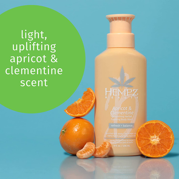 Hempz Beauty Apricot & Clementine Foaming Body Wash, 8 Fl Oz