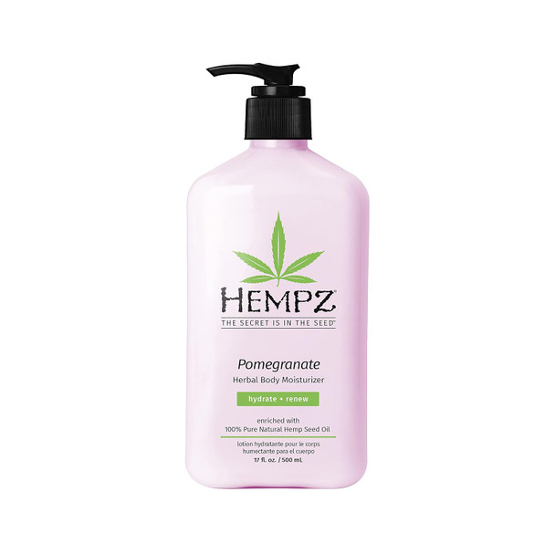Hempz Pomegranate Herbal Body Moisturizer, 17 Fl Oz, 3 Pack Bundle - Paraben-Free & Moisturizing Cream For All Skin Types, Anti-Aging Hemp Skin Care Products For Women & Men - Hydrating Gluten-Free