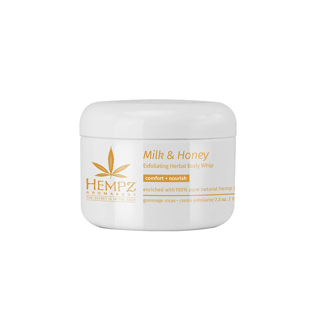 Hempz Milk and Honey Exfoliating Herbal Body Whip, 7.3 Ounce