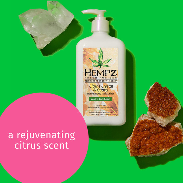 Hempz Fresh Fusions Citrine Crystal and Quartz Herbal Body Moisturizer Unisex Moisturizer 17 oz