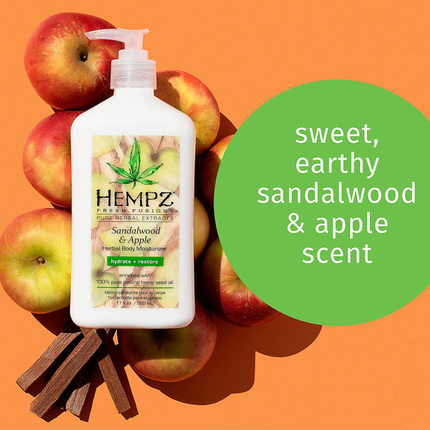 Hempz Sandalwood & Apple Herbal Body Moisturizer, 17 Fl Oz (Pack of 1)