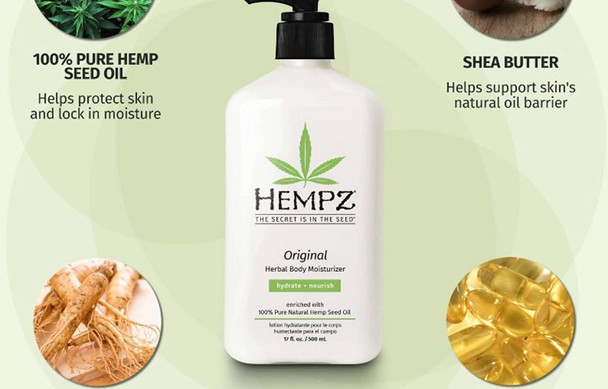 Hempz Original Herbal Body Moisturizer, 17 Fluid Ounce (Pack of 2)