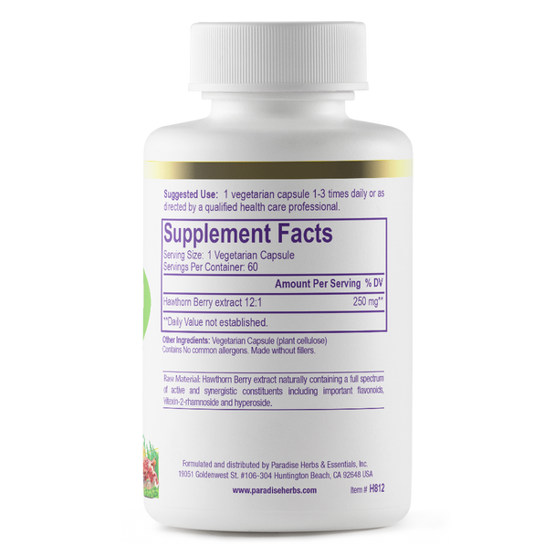 Paradise Herbs Hawthorn Berry  60 Vegetarian Capsul