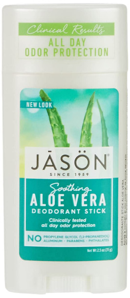 Jason Aluminum Free Deodorant Stick, Soothing Aloe Vera, 2.5 Oz (Packaging May Vary)