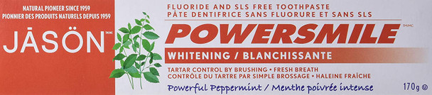 JASON Powersmile Whitening Fluoride-Free Toothpaste, 6 Ounce Tube