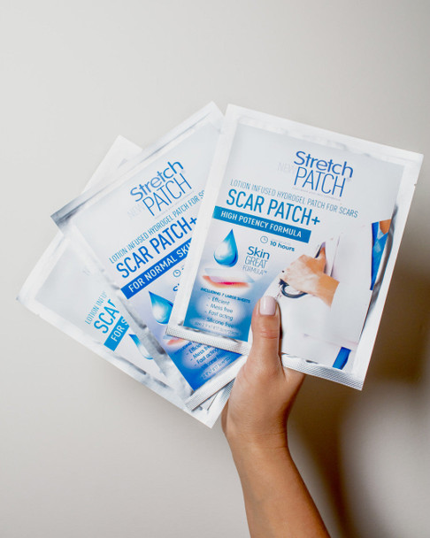 Stretch Patch Scar Patch+ For Sensitive Skin - Lotion Infused Hot Patch for SCARS 7 Patches per pack