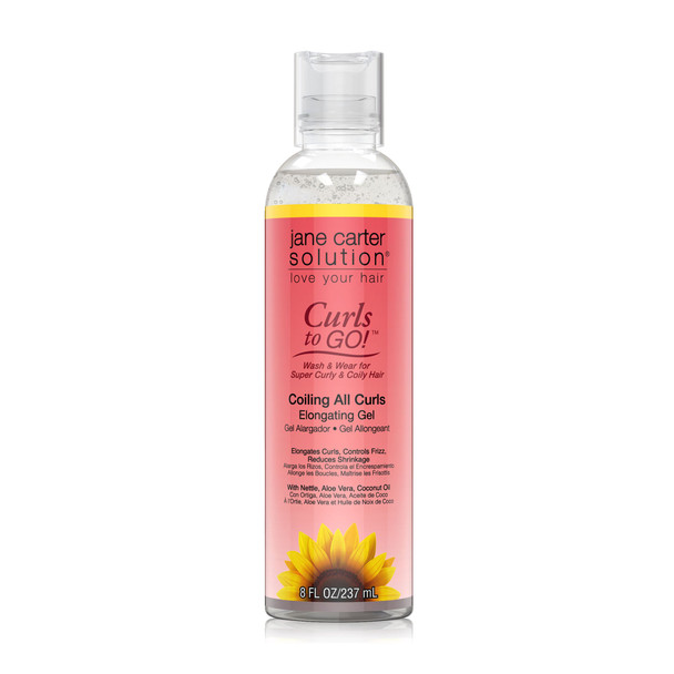 Jane Carter Solution Curls to Go Coiling all Curls Elongating Gel (8oz) - Moisturizing, Reduce Frizz, 1each