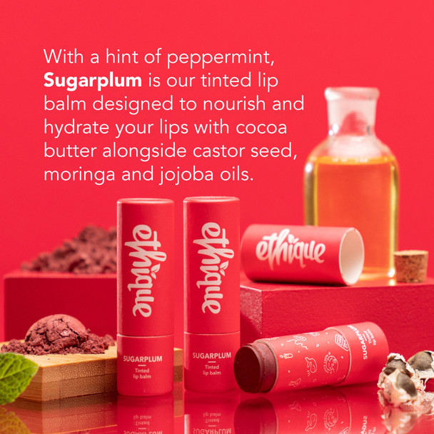 Ethique Sugarplum - Tinted Lip Balm Tube, 0.32oz