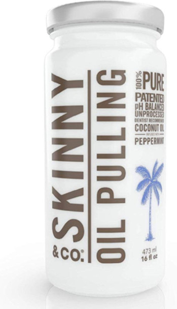 SKINNY & CO. Peppermint Oil Pulling Coconut Oil- 100% Chemical Free - 16 oz.
