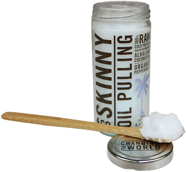 SKINNY & CO. Peppermint Oil Pulling Coconut Oil- 100% Chemical Free - 16 oz.