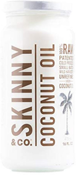 SKINNY & CO. Coconut Oil -100% Raw & Pure Virgin Coconut Oil- 100% Chemical Free - 16 oz.