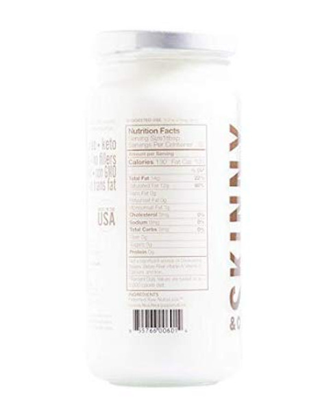 SKINNY & CO. Coconut Oil -100% Raw & Pure Virgin Coconut Oil- 100% Chemical Free - 16 oz