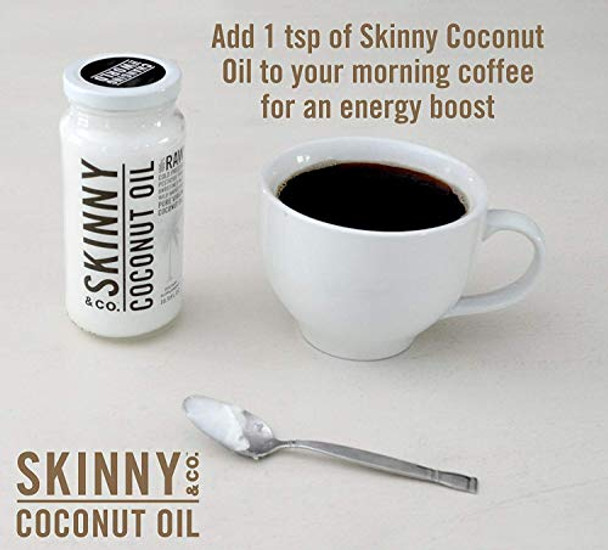 SKINNY & CO. Coconut Oil -100% Raw & Pure Virgin Coconut Oil- 100% Chemical Free - 16 oz.