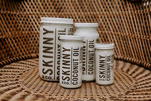SKINNY & CO. Coconut Oil -100% Raw & Pure Virgin Coconut Oil- 100% Chemical Free - 16 oz.
