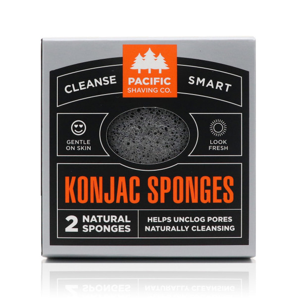 Pacific Shaving Company Natural/Compostable Genuine Korean Konjac Sponge - 2pk