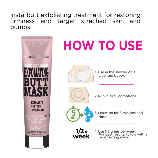 Biovene Baby Got Back, Exfoliating Butt Mask 2.53 oz