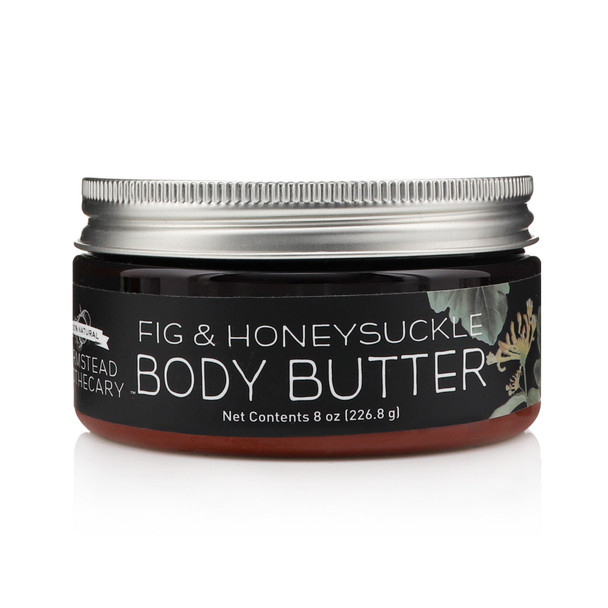 Farmstead Apothecary 100% Natural Body Butter with Organic Safflower Oil, Organic Shea Butter & Organic Vitamin E Oil, Fig & Honey 8 oz