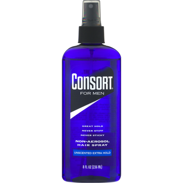 Consort For Men Hair Spray, Non-Aerosol, Unscented Extra Hold 8 oz