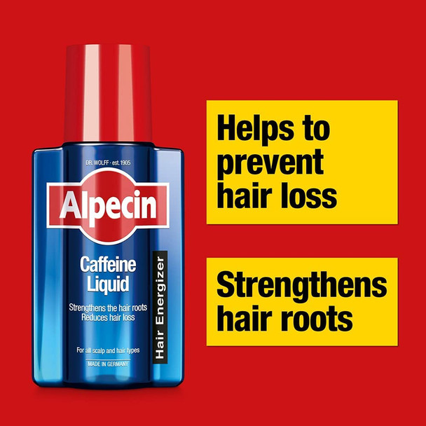 Alpecin Caffeine Liquid Hair Tonic 200ml | Prevents and Reduces Hair Loss | Natural Hair Growth for Men | Energizer for Strong Hair | Hair Care for Men Made in Germany