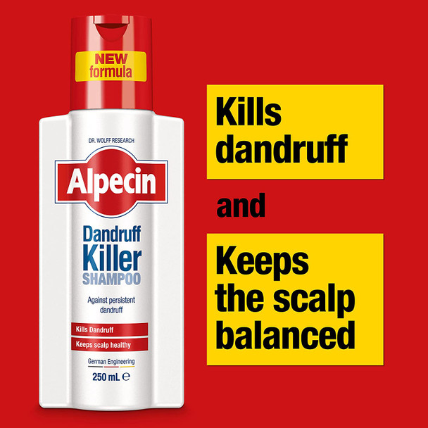 Alpecin Dandruff Killer Shampoo 3x 250ml | Effectively Removes and Prevents Dandruff | Hair Care for Men Made in Germany