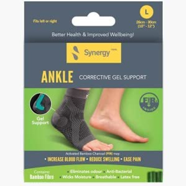 Synergy Far Infrared (FIR) Infused Ankle Support with Silicone Gel Stabilizers (Medium)…