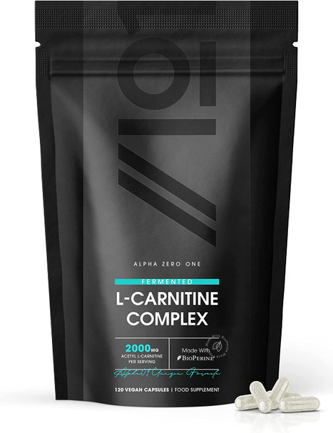 L-Carnitine 2000mg Complex with BioPerineA® - Energy & Metabolism Support - Boosted with Vitamin D3, B2, B3, B6, Biotin & Chromium - 120 Vegan Capsules.