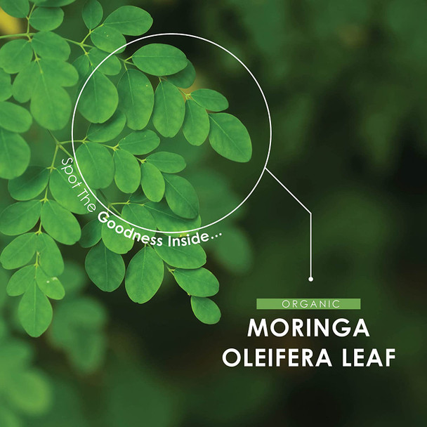 Organic Moringa 1200mg | Raw Moringa Oleifera Leaf | Rich in Vitamins, Antioxidants & Amino Acid | Non-GMO, Gluten Free | 60 Vegan Capsules