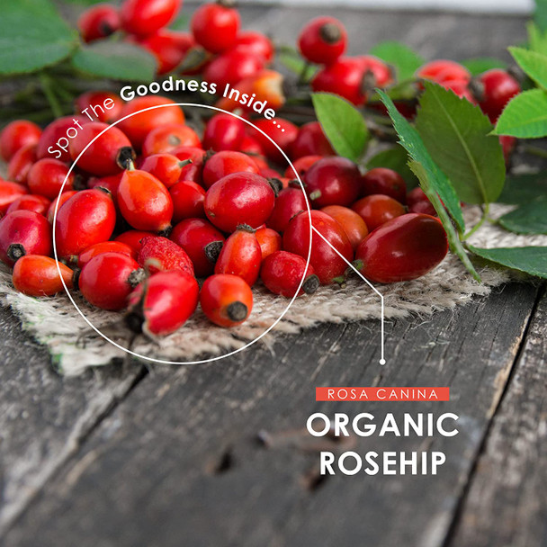 Organic Rosehip 1000mg - Pure & Potent Powder - Certified Organic, Non GMO, Gluten Free, Halal - 120 Vegan Capsules