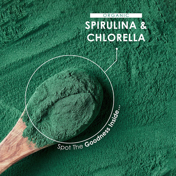 Organic Spirulina & Chlorella 2000mg | 300 Vegan Tablets - Pure Formula Supplement with No Additives - Certified Organic, Non GMO, Gluten Free, Halal by Alpha01