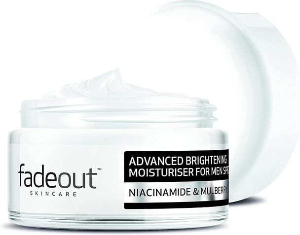 Fade Out Advanced Brightening Moisturiser for Men Exfoliating Daily Moisturiser with SPF20 with Niacinamide & Mulberry 2 x 50ml