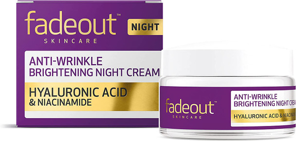 Fade Out Anti Wrinkle Brightening Night Cream with Hyaluronic Acid & Niacinamide Exfoliating Skin Renewal Night Cream 50ml