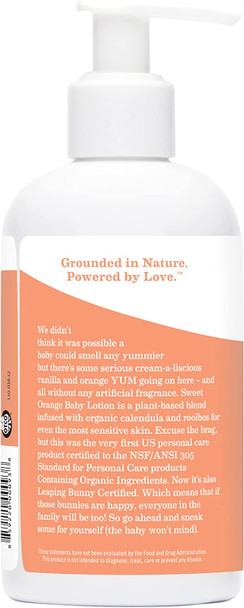 Earth Mama Sweet Orange Baby Lotion | Nourishing Organic Calendula + Rooibos for Sensitive Skin, 8 Fl Oz