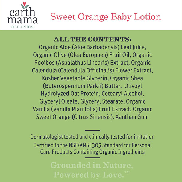 Earth Mama Baby Lotion, Sweet Orange, 8 Fluid Ounce (Pack of 3)