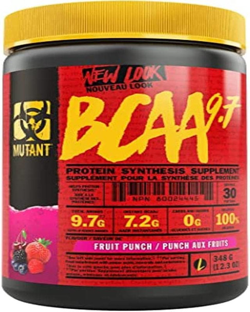 MUTANT BCAA 9.7 | Supplement BCAA Powder with Micronized Amino Acid and Electrolyte Support Stack | 348g (.77 lb) | Fruit Punch
