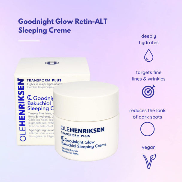 Olehenriksen Goodnight Glow Retin-ALT Sleeping Creme - Retinol-Alternative, Hydrating Face Night Cream, Anti-Aging, Reduce Fine Lines, Dark Spots