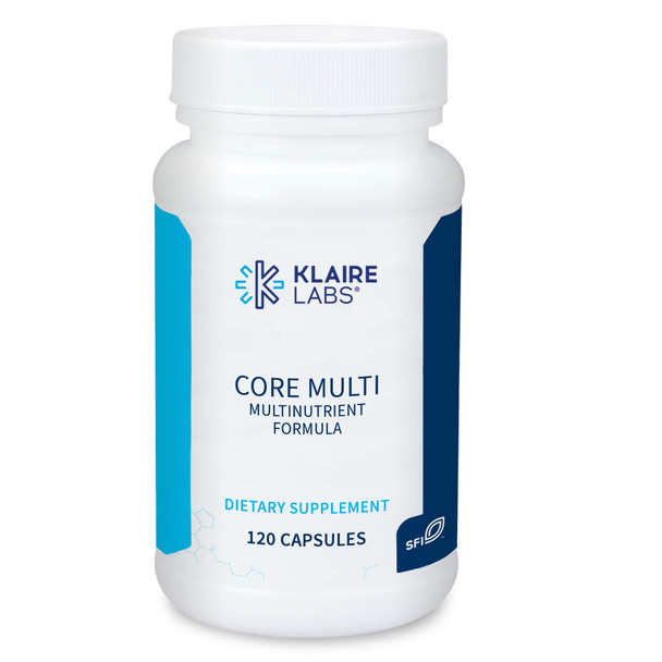 Klaire Labs Core Multi - Multimineral & Multivitamin Supplement with No Iron - Vitamins & Chelated Minerals with Natural Mixed Carotenoids, Vitamin C & E - Multivitamins for Men & Women (120 Capsules)