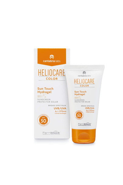 Heliocare Colour Sun Touch Hydragel Spf 50 50Ml / Gel Sunscreen For Face/Daily Uva And Uvb Anti-Ageing Sun Protection/Combination, Dry, Oily And Normal Skin Types/Shimmer Finish/Light Tinted Coverage