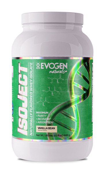 EVOGEN Naturals ISOJECT , Premium Whey Isolate w/Digestive Enzymes, 28 Servings (2lbs, Vanilla)