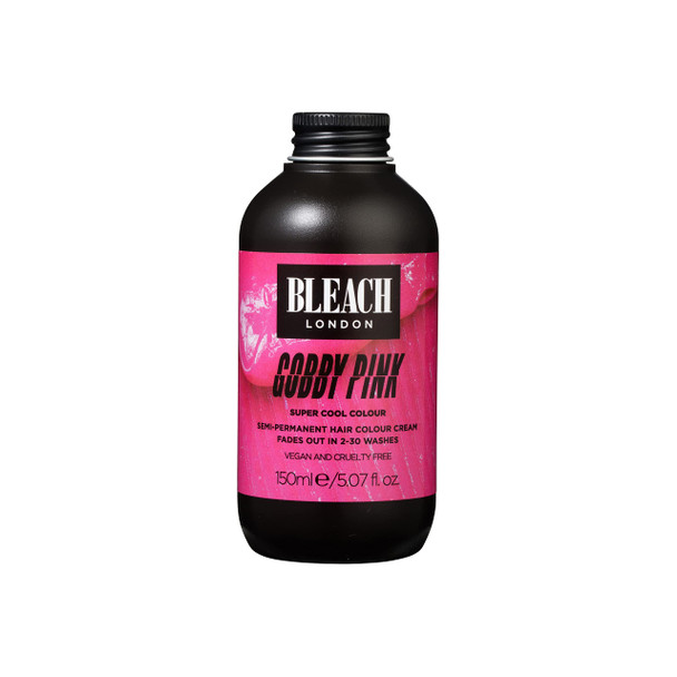 BLEACH LONDON Gobby Pink Semi-Permanent Hair Colour Cream - Bubblegum Pink, Vegan, Cruelty Free, Vibrant Temporary Dye 150 ml