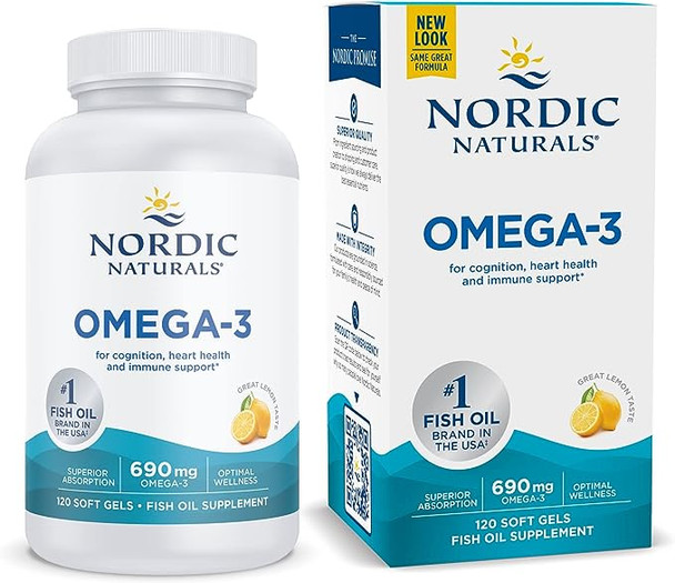 Nordic Naturals, Omega-3, Lemon, 1000 mg, 120 Soft Gels